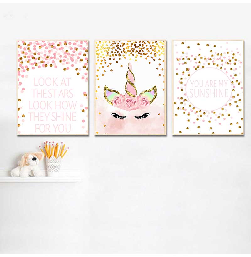 Baby Girl Nursery Quotes - Tableau décoratif pour chambre de bébé