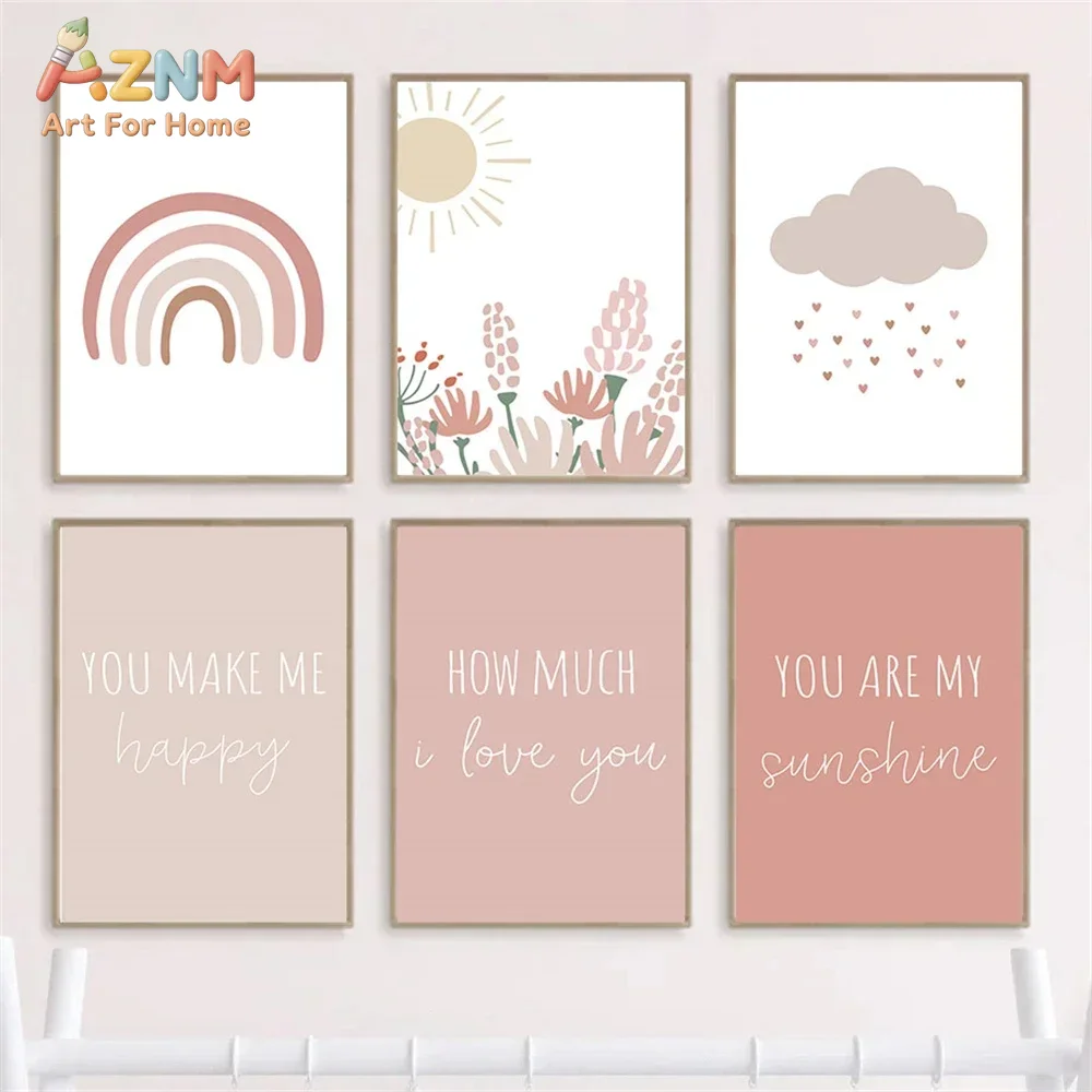 Baby Girl Nursery Quotes - AZNM, tableau mural sur toile de