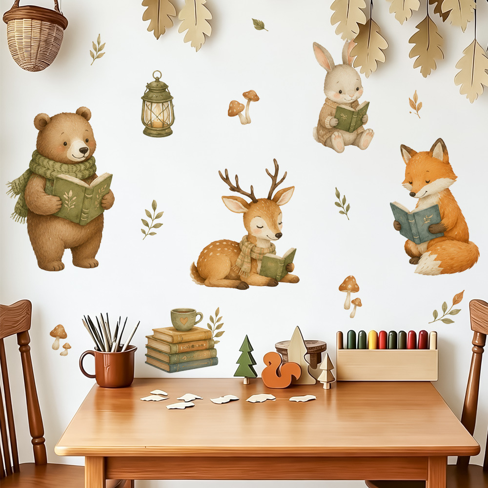 Baby Nursery Boy - Autocollants muraux d'animaux de dessin animé