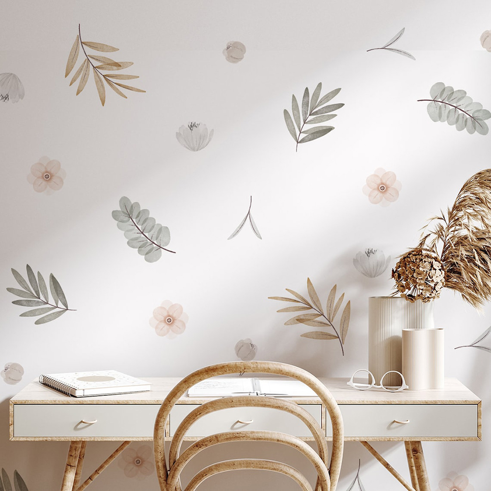 Baby Girl Nursery Quotes - Boho feuilles botaniques bricolage stickers muraux