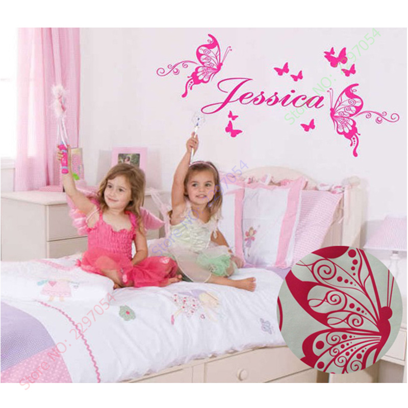 Papillons en vinyle avec nom p - Baby Girl Nursery Quotes avis et prix