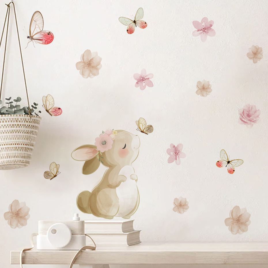 Dessin animé lapin fleurs papi - Baby Nursery Decor Girl avis et prix