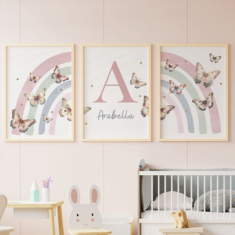 Toile murale avec nom de bébé  - Baby Nursery Decor Girl avis et prix